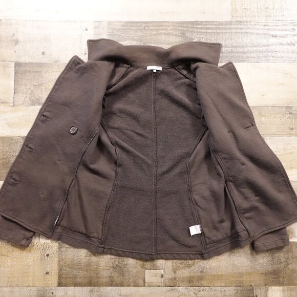 James Perse Cotton Double-Breasted Jacket Women’s Size 2 (Fits Like M 6–8) Brown - Picture 11 of 13